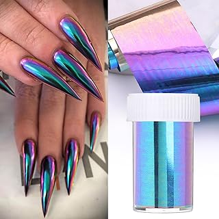 Vonrui Purple Nail Foil Sheets - Laser Chameleon Nail Art, Gradient Color Foil Transfer Sheets