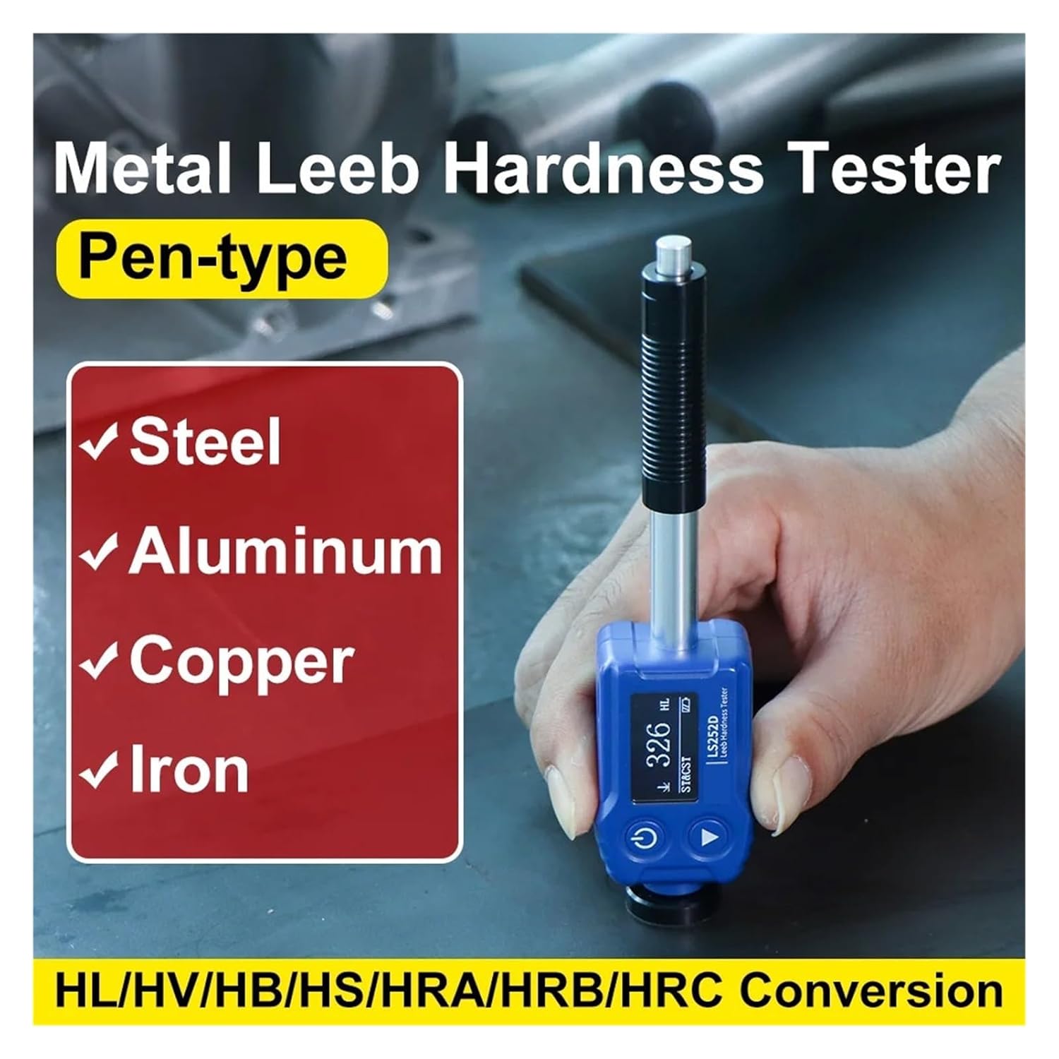 LS252D measuring various metals like steel, aluminum, copper, iron