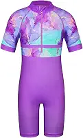 Roupa de banho para meninas 3-10 anos UPF 50+ UV maiô com zíper