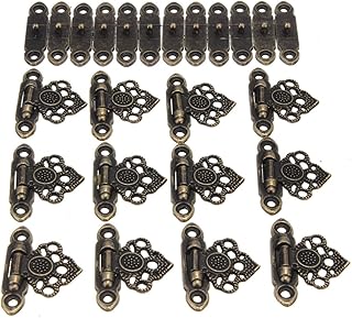 TMP1105 Hook-Latches 12x Antique Brass Decor Jewelry Trinket Wooden Box Hasp Clasps Latch Hook+Screws