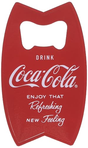 Tablecraft Stainless Steel Coca-Cola Bottle Opener Fridge Magnet, Red