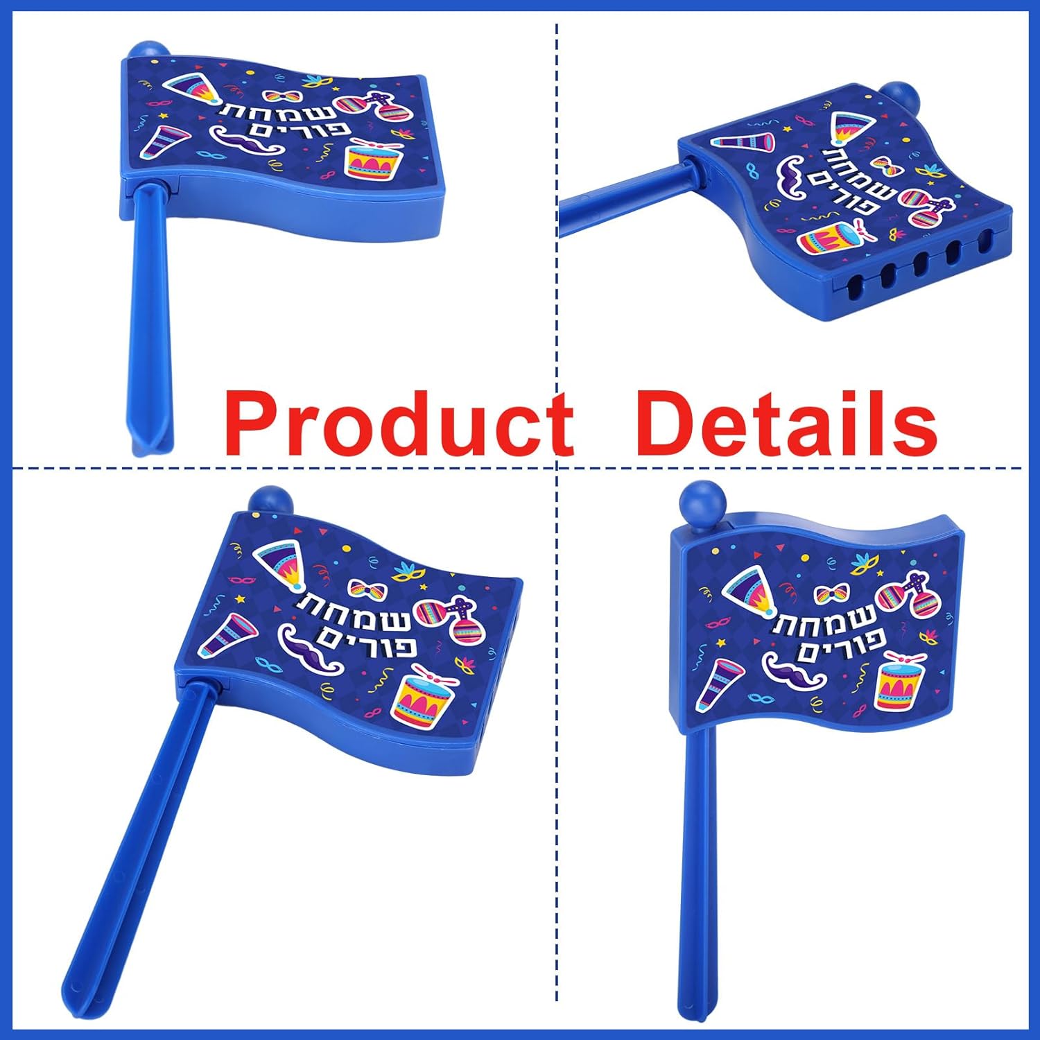 Purim Graggers Bulk Colorful Noise Makers Happy Purim Groggers Gifts Holiday Noisemakers Party Favors Assorted Color for Festive Celebration Decorations(36 Pack)
