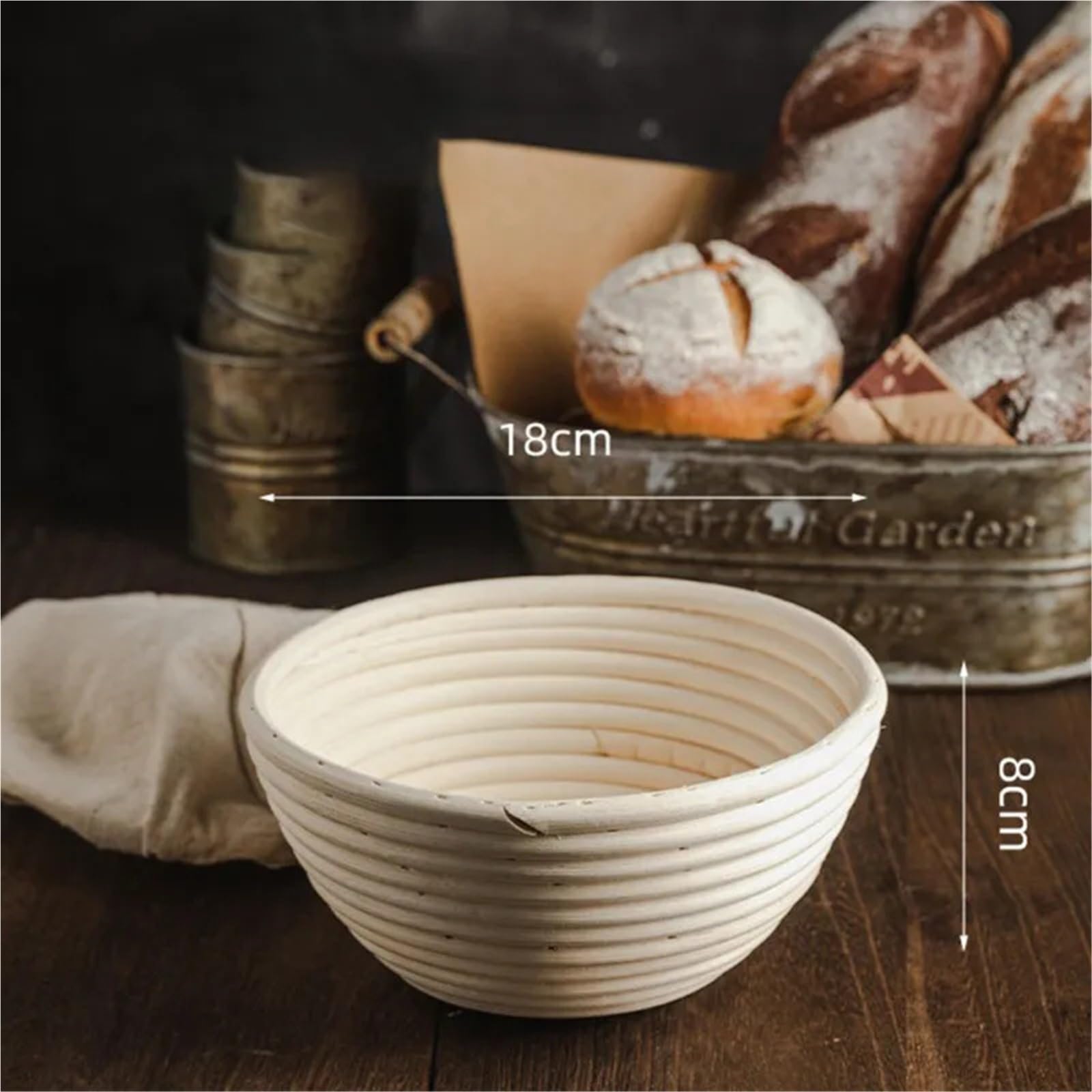 Cesta de mimbre a prueba pan, cesta ovalada Natural for fermentación masa, Banneton, herramientas for hornear Para Masa(18X9CM)