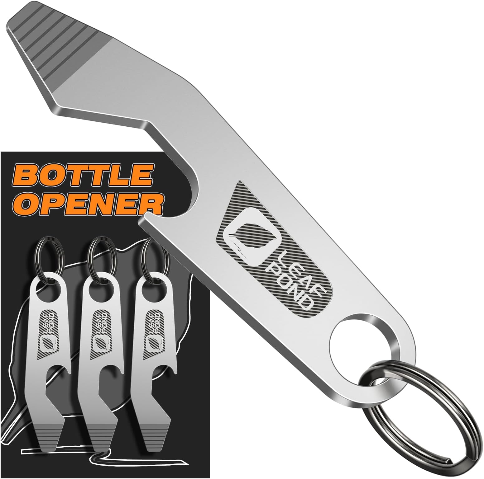 3-Pack Multitool, EDC Bottle Opener, Flathead Screwdriver, Mini Pry Bar, Can Opener, Package Opener, Stainless Steel Keychain Tool