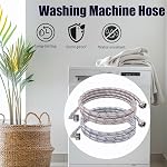 Premium Stainless Steel Washing Machine Hoses with 90 Degree Elbow Universal Fit to All Hot and Cold Water Supply for Washing Machines (2 Pack) (15 FT Elbow)