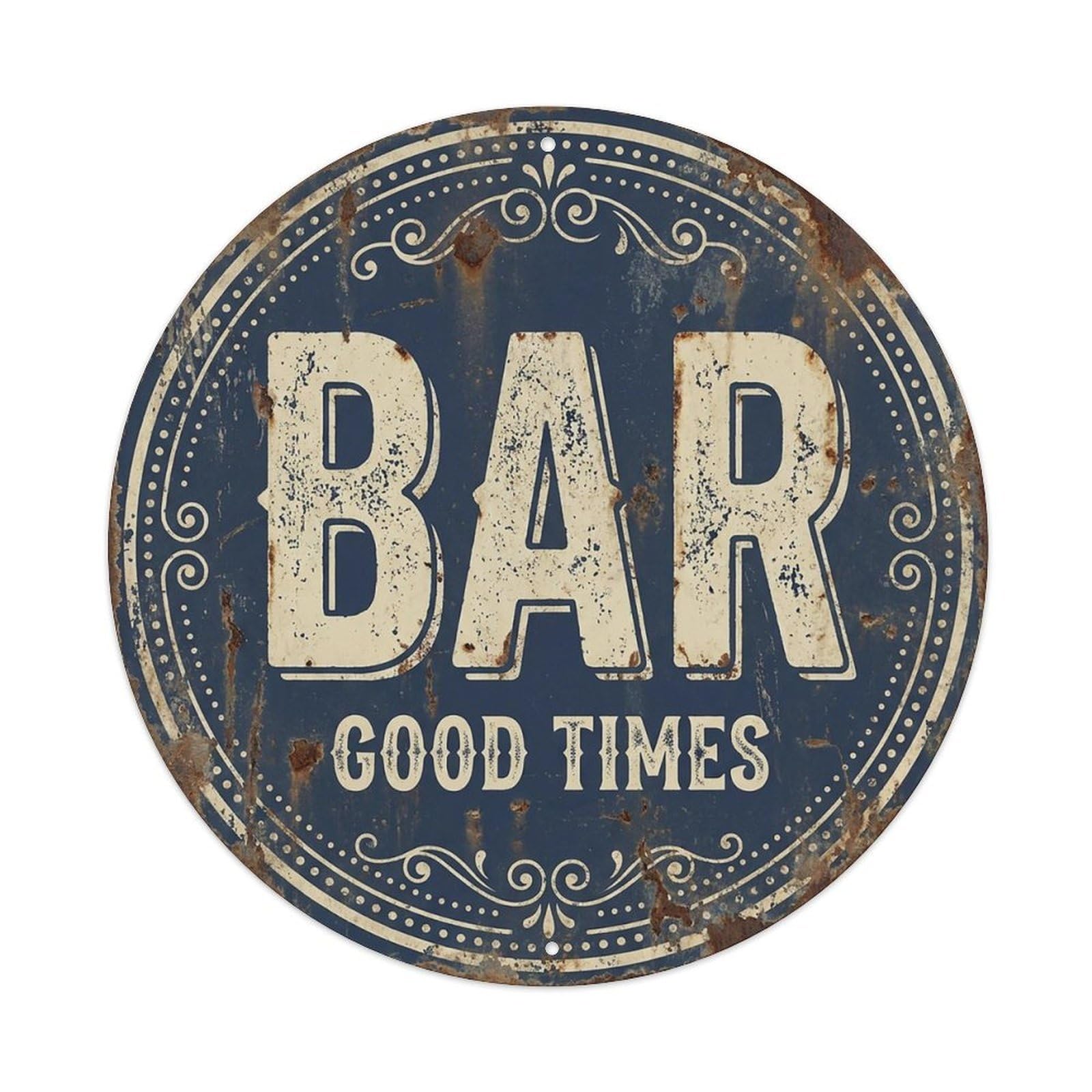 Vintage Beer BAR Good Times Retro for Pub Vintage Metal Tin Sign Plaque Wall Decor for Cafe, Club Bar, Office, Garden Metal Poster 8x8Inch