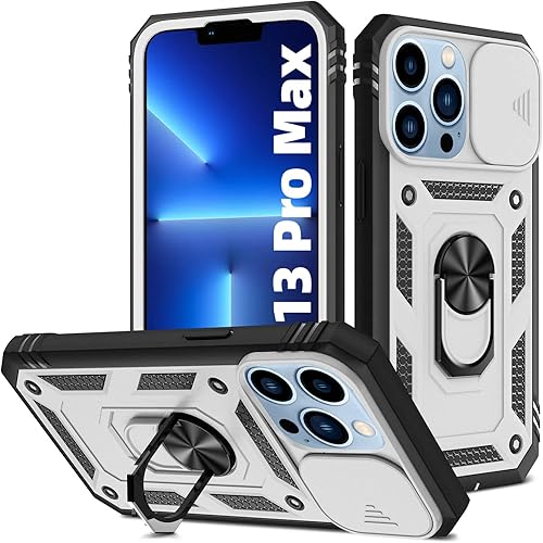 Vista 167 de Korecase Funda de protección para iPhone 12 y 12 Pro Ring Case con cubierta para lente de cámara, grado militar, resistente, de doble capa, cuerpo