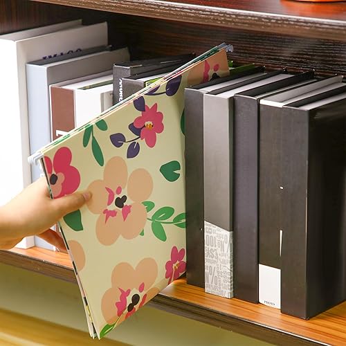 Miniatura 6 de 40 carpetas decorativas colgantes tamaño carta, bonitas carpetas de archivos de diseño, carpetas de archivos florales, organizador de carpetas de