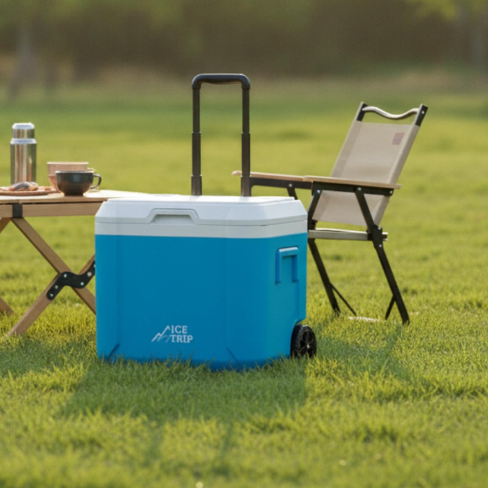 kowaku Frigo Portatile con Ruote Isotermico Frigo con Maniglia Telescopica Robusto Scatola Termica per Campeggiatori, Famiglie, Picnic