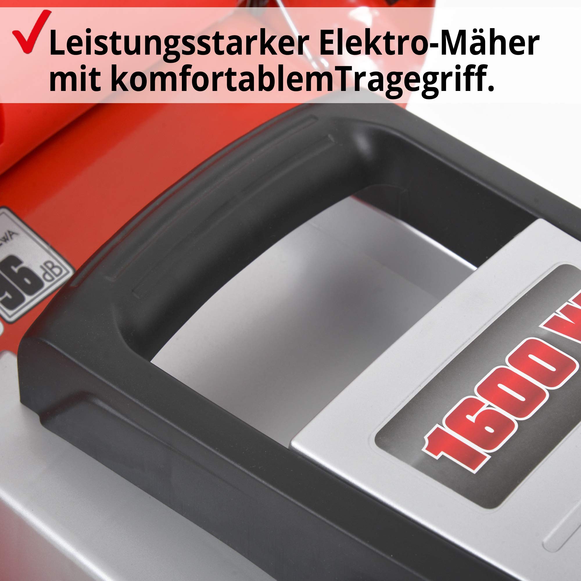 HECHT Elektrorasenmäher 1600 W 41 cm 50 L Fangkorb mit Mulchfunktion | Elektro-Mäher mit 1600 Watt Motor, zentrale 7-fach Schnitthöheneinstellung 30-70 mm, für gepflegten Rasen