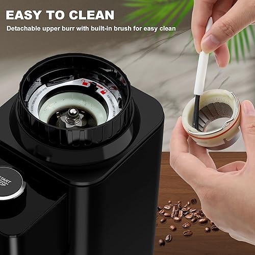 Miniatura 6 de Molinillo eléctrico de café expreso, molinillo de granos de café para uso doméstico, 48 ajustes de molienda, temporizador de precisión de 35