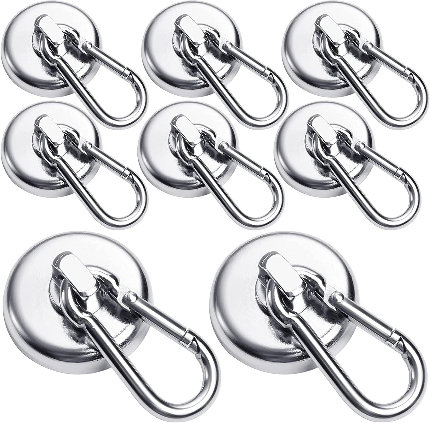 Grtard Magnethaken Extra Stark Schwarz 50 kg,8er Set Magnetische Haken mit Neodym Magnet, Drehbarer Magnet Haken für Spind Organizer, Werkstatt & Camping