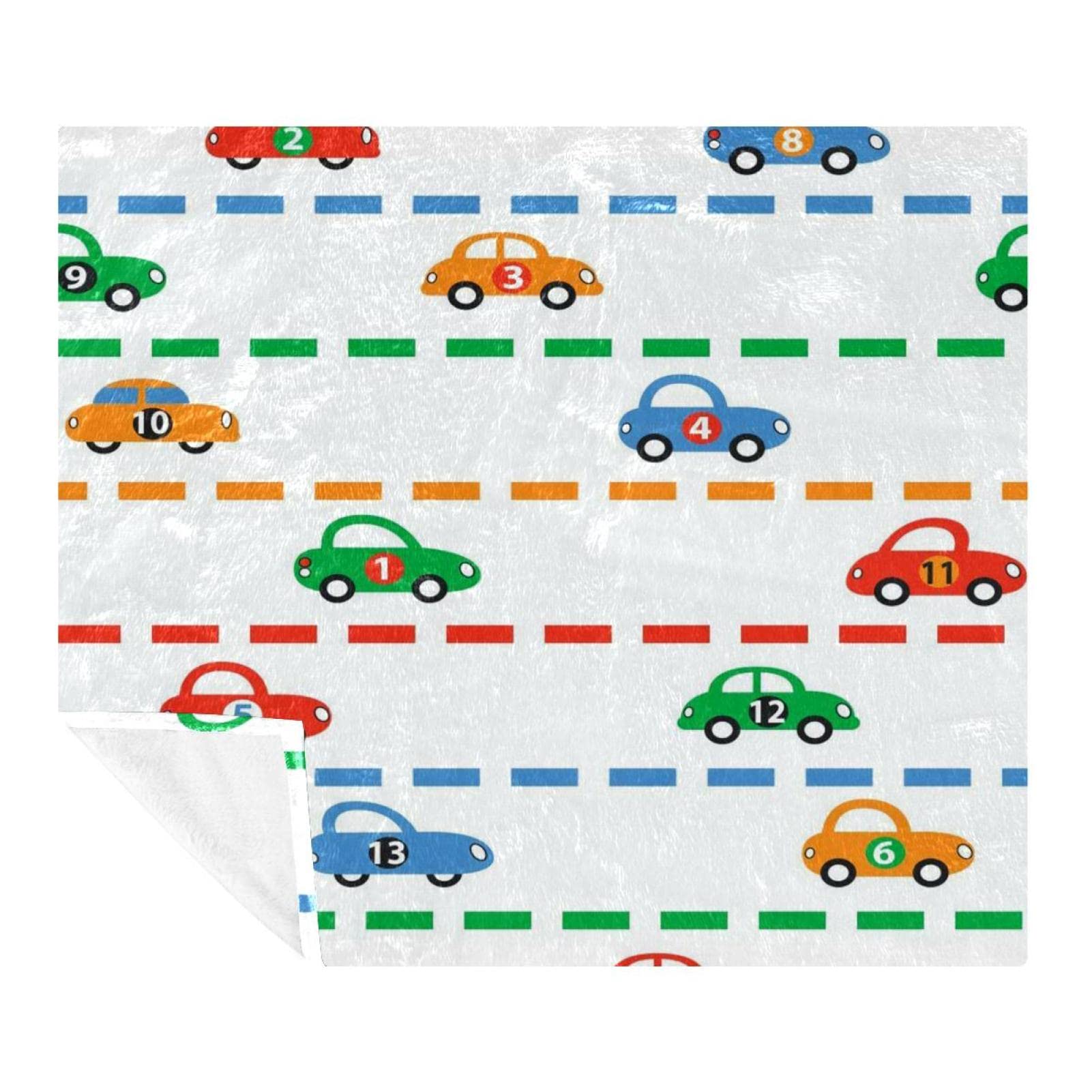 Couverture polaire légère motif taxi avec chiffres, le cadeau ludique
