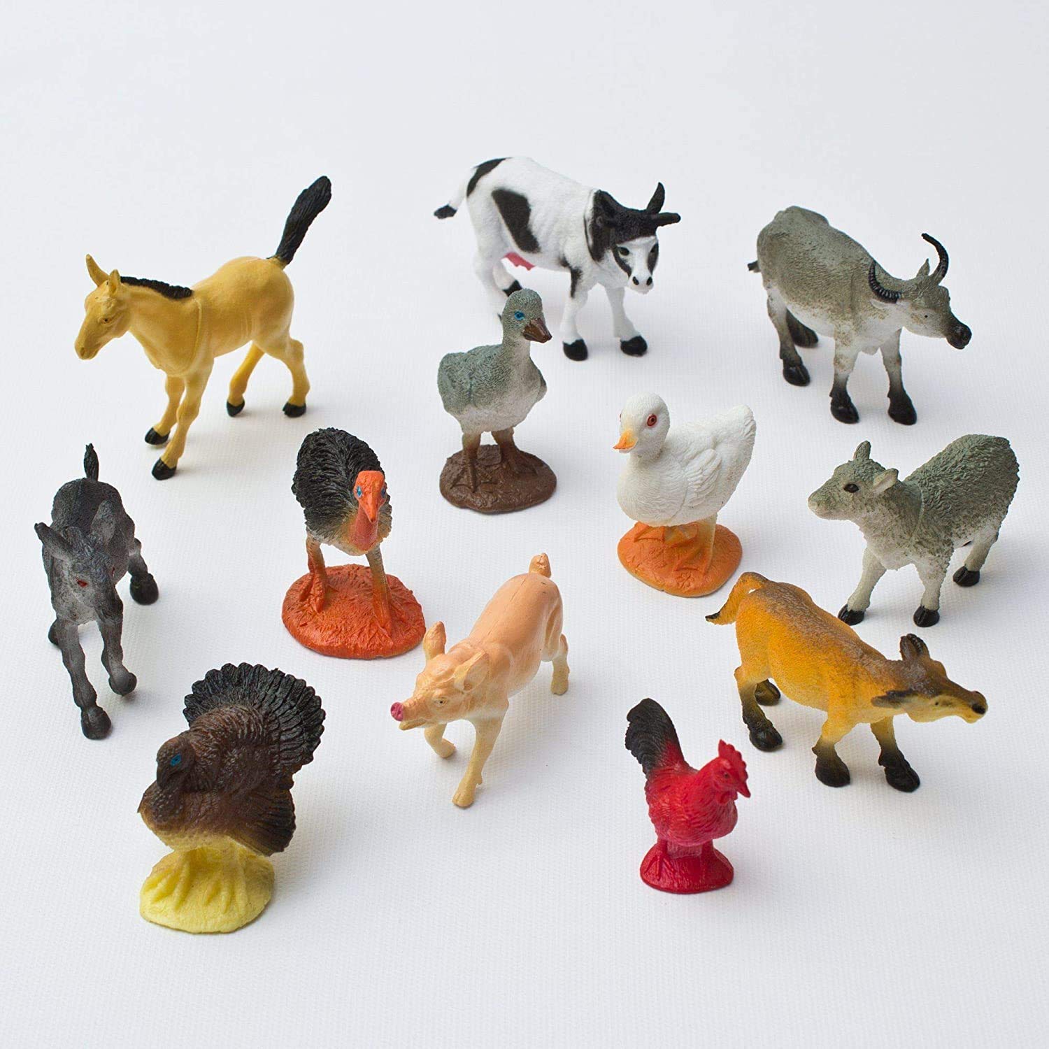 EUPHORIA Domestic Farm Animal Toy Figure (Pack of 12)