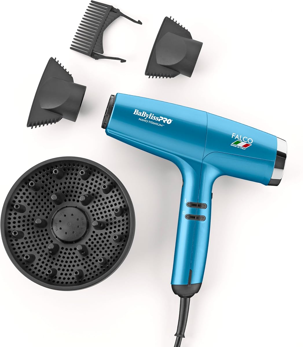 Secador de pelo Falco profesional italiano de alta velocidad Nano Titanium™ - 2000 vatios e iónico