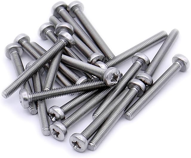 M3 (3mm x 50mm) Pozi Pan Machine Screw (Bolt) - Stainless Steel (A2) (Pack of 20)