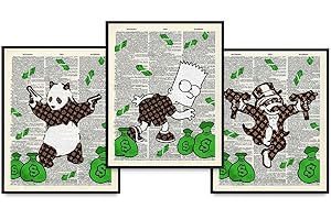 Bart Simpson Poster Set Embellished with Banksy and Louis Vuitton Design