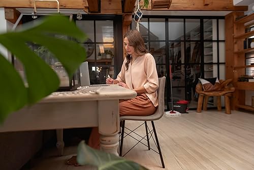 Vista 32 de O-Cedar - Sistema de limpieza de pisos, trapeador giratorio de escurrido fácil de microfibra y cubeta