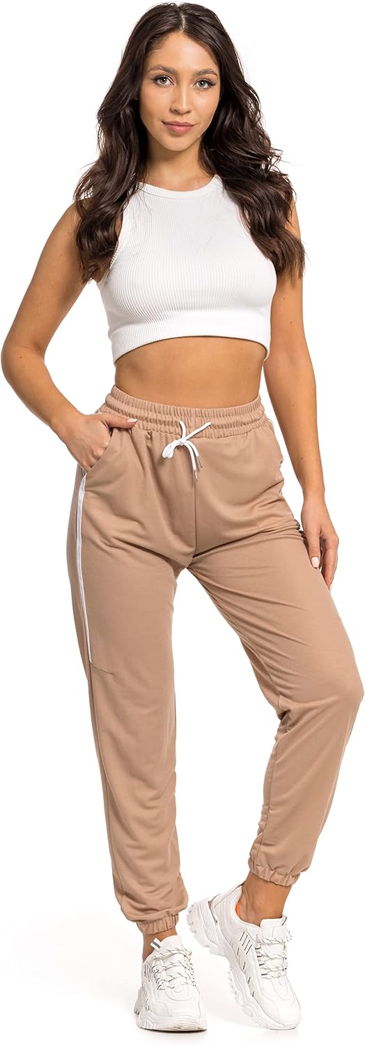 Futuro Fashion Pantalon De Jogging Femme Coton Poches Taille Élastique Coupe Décontractée - Sport Et Quotidien S-XL