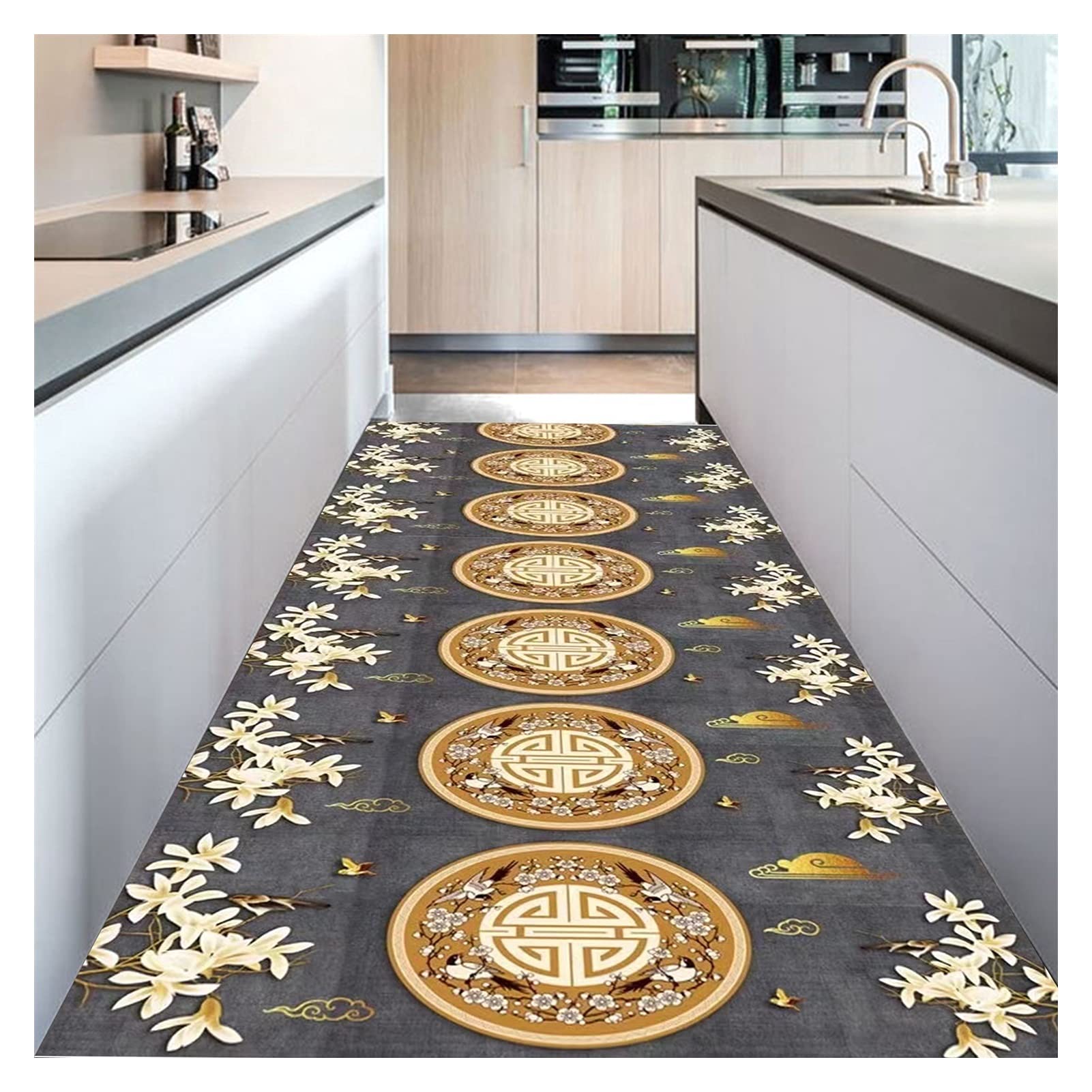 Tapis de cuisine en polyester doux pour protéger le sol des chutes