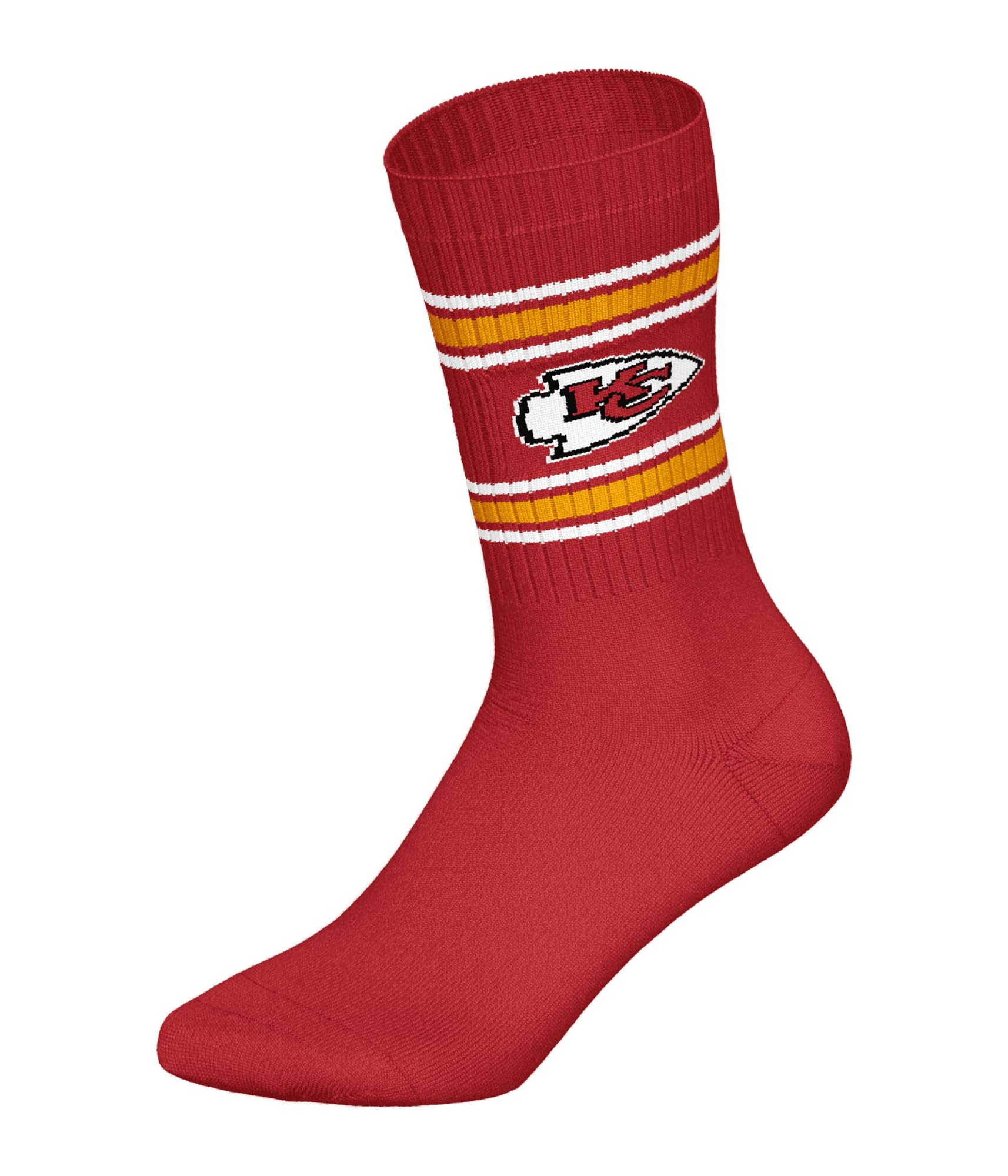 KANSAS CITY CHIEFS 3pk Crew Socks - RED/WHT/BLK - 43/46