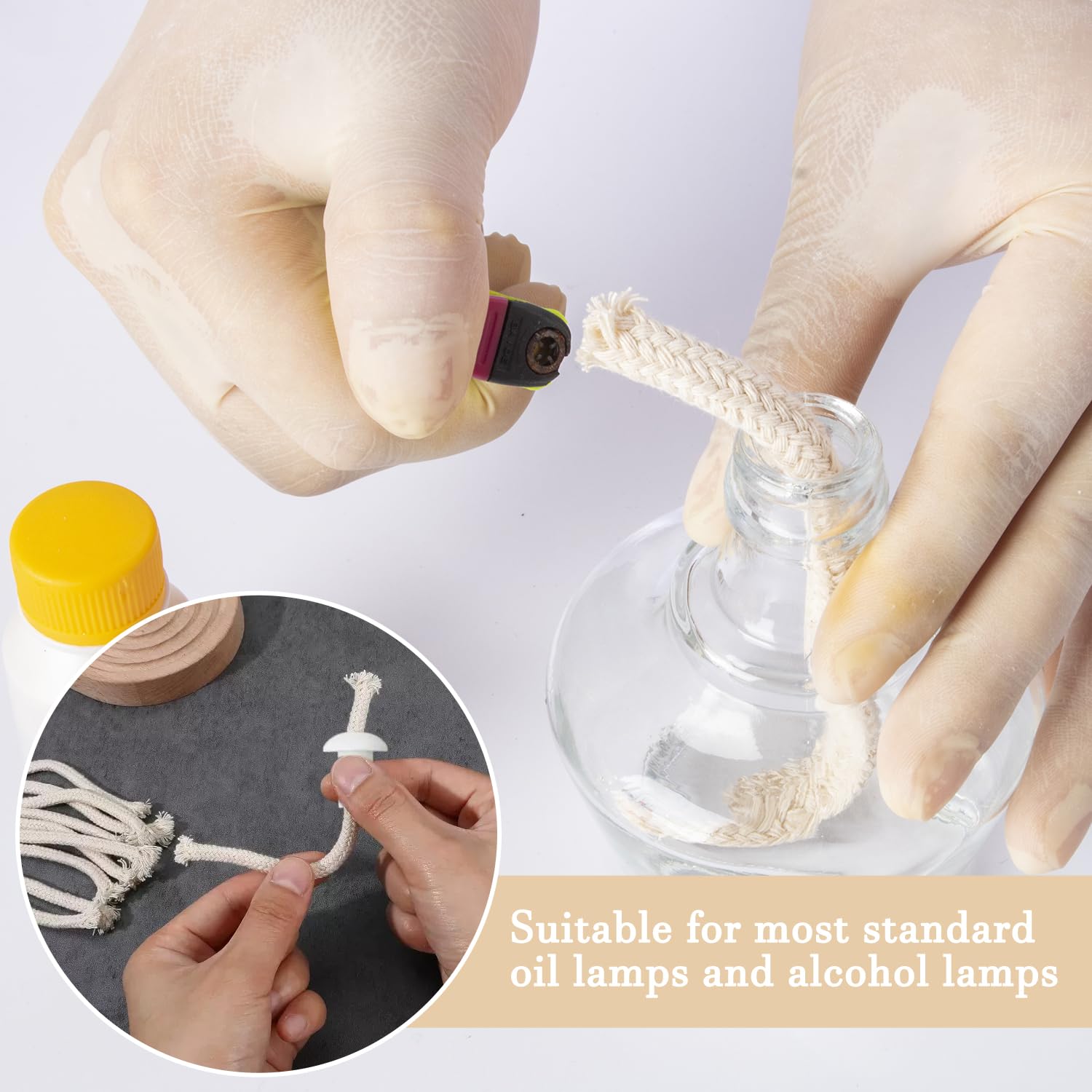 Stoppini Per Lampade A Olio In Cotone – 9 Metri, Diametro 4 Mm – Rotondi Intrecciati Per Cherosene E Alcol - 6