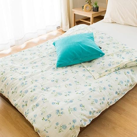 Amazon ふんわり2重ガーゼの夏用布団カバー 肌布団カバー シングル 綿100 二重ガーゼ ローズ ブルー かわいい おしゃれ 夏 掛け布団 カバー 肌掛け布団カバー 140 190cm 掛けふとんカバー オンライン通販