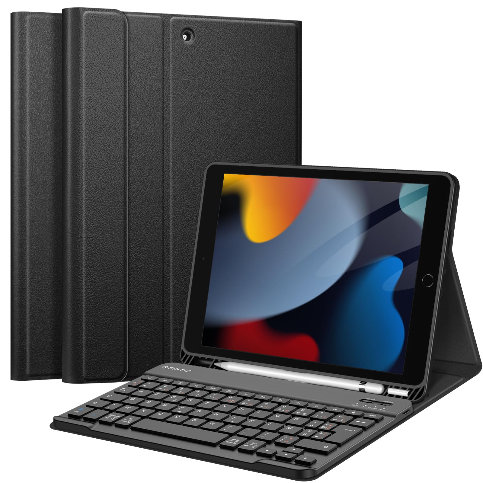 Clavier Bluetooth AZERTY Avec Pavé Tactile FINTIE Pour IPad 10,2 Pouces 9e/8e/7e Génération - Housse De Protection Incluse