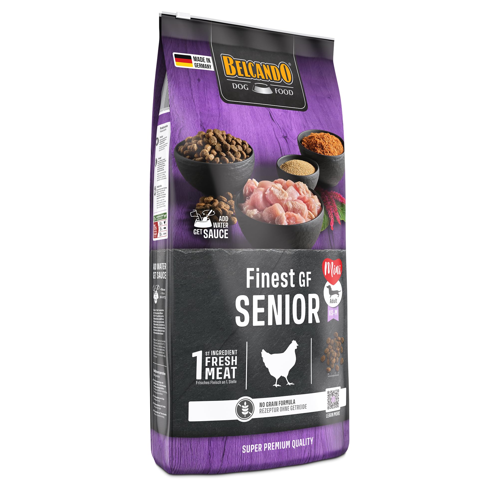Belcando Finest GF Senior [12,5 kg] getreidefreies Hundefutter | Trockenfutter für empfindliche ältere Hunde | Alleinfuttermittel für Hunde ab 1 Jahr