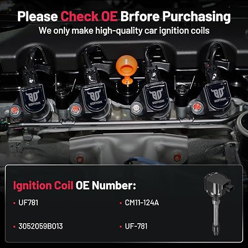 Vista 49 de BDFHYK Paquete de bobinas de encendido y bujías de iridio compatibles con Acura RSX Honda Accord Civic CR-V Element repuesto para UF583 UF311