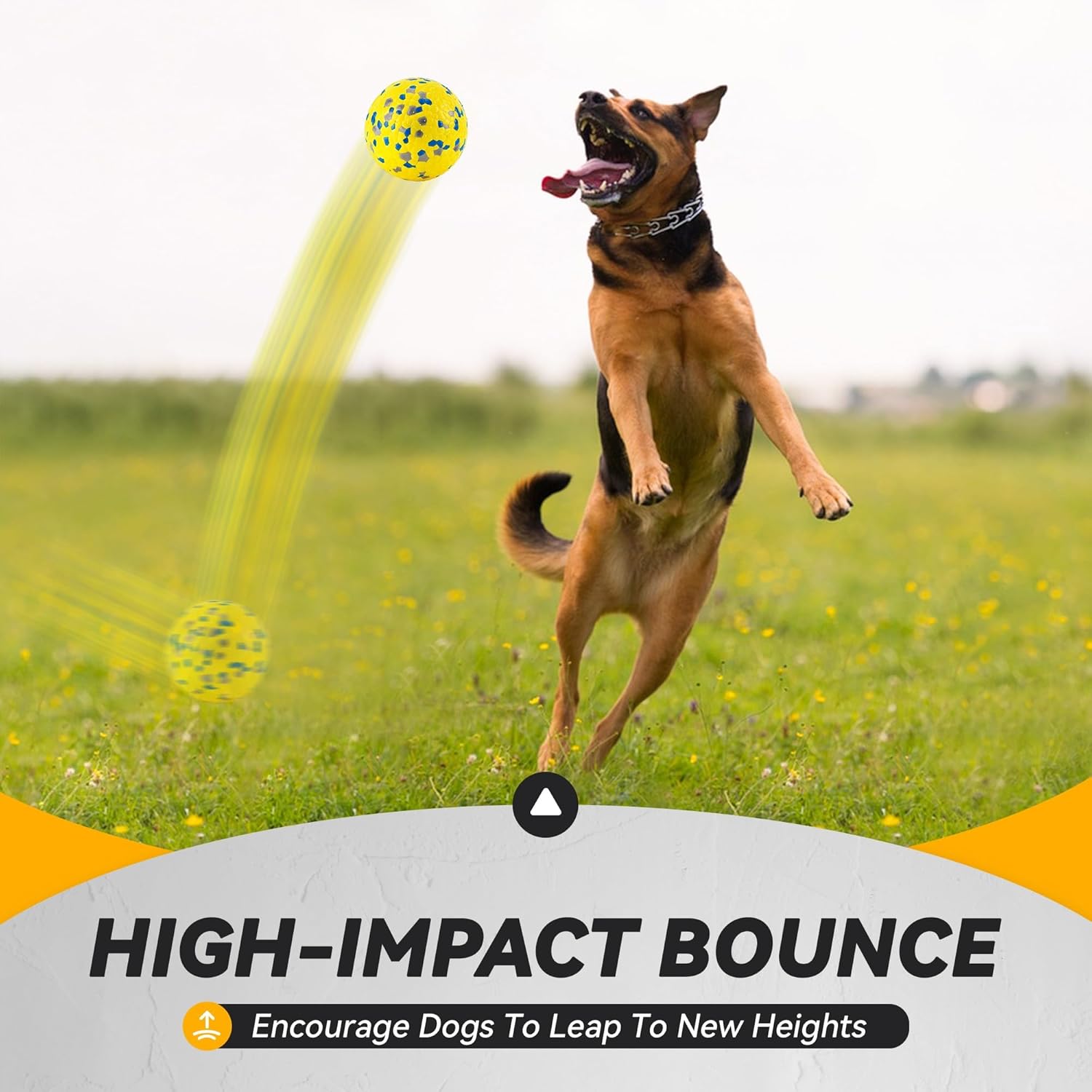 FUSOTO 4Pcs Dog Balls, Tennis Balls for Dog Aggressive Chewers, for Large Medium Small Puppy, Training Catch&Fetch, Water Floats Toys, Yellow