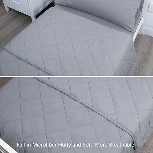 Miniatura 4 de Biloban Juego de ropa de cama infantil de 4 piezas, ultra suave y transpirable, incluye edredón acolchado, sábana bajera, sábana encimera y funda de