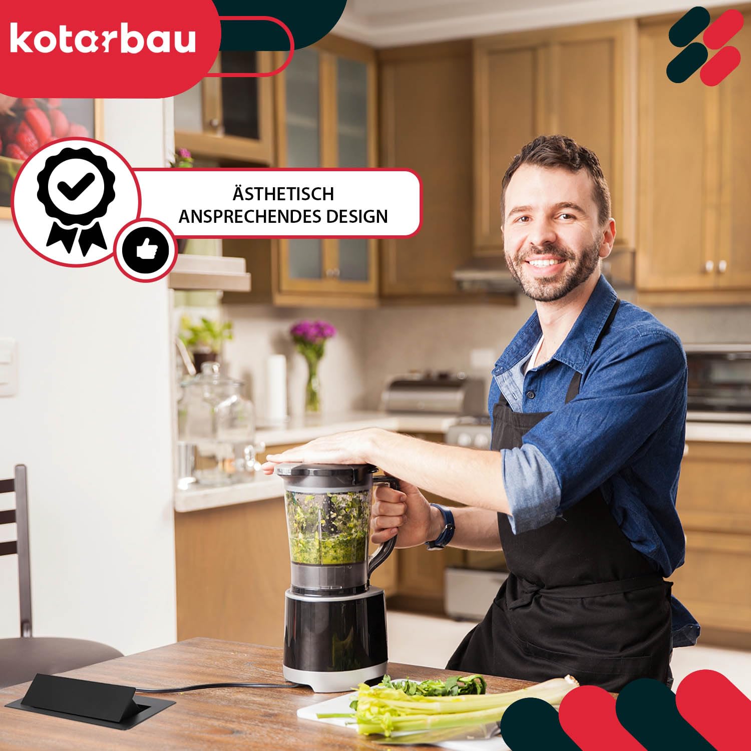 KOTARBAU® Presa a scomparsa con 2 prese 230 V + USB A+C