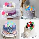 BEISHIDA 20 PCS Gold Ball Cake Topper Cake Decoration Mini Balls Cake Toppers Foam Balls s Happy Birthday Cake DIY Cake Insert for Baking Birthday Anniversary Wedding Baby Shower Party gallery image