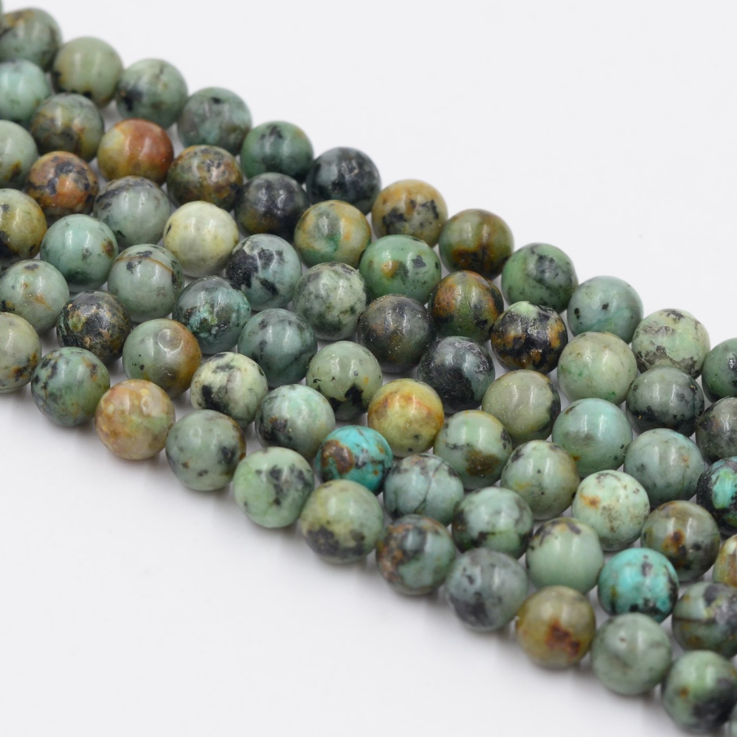 Asingeloo Gorgeous Natural Africa Turquoise Gemstone Smooth Round Loose Beads 8mm for DIY Jewelry Making โ image 1