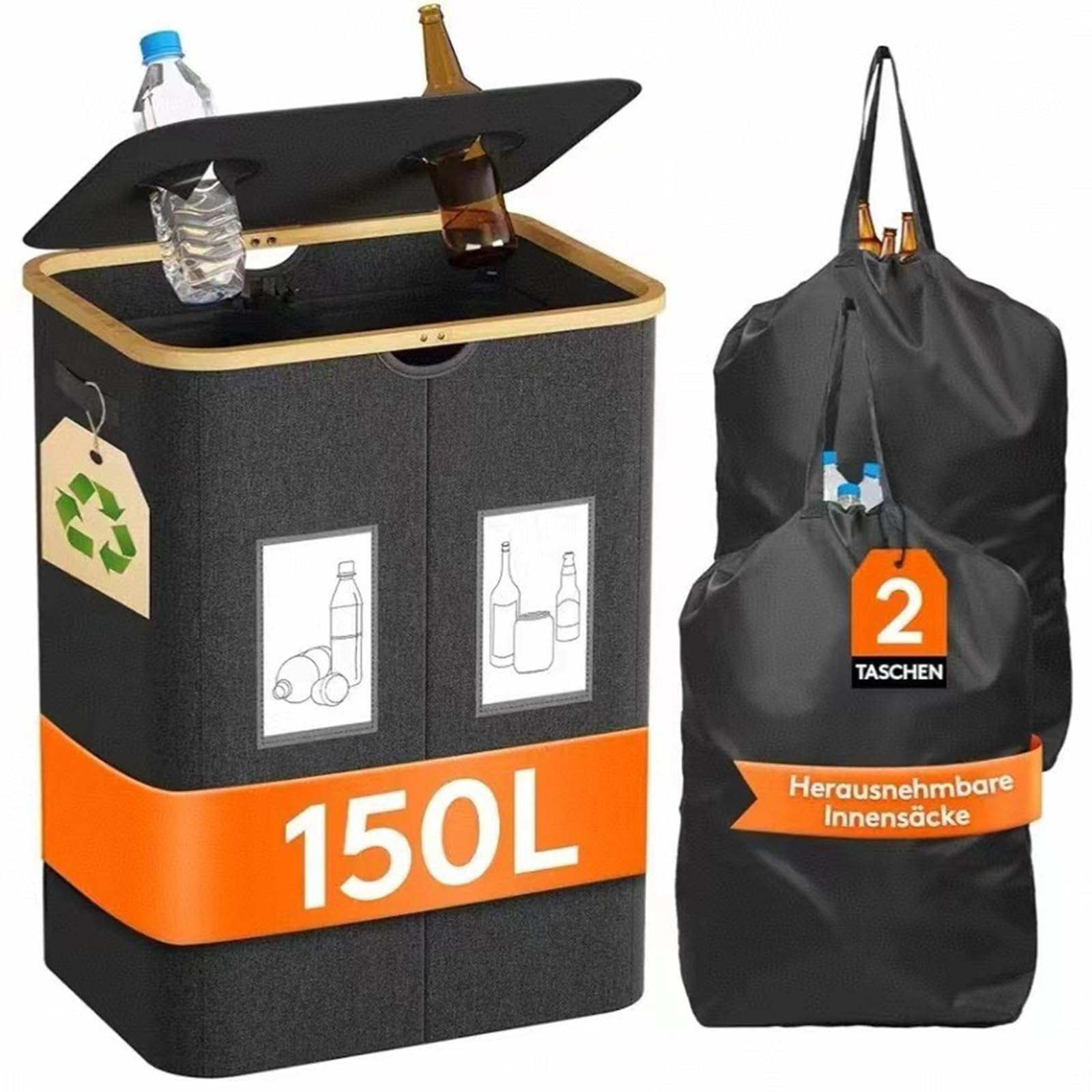 Poubelle de recyclage 150L : fini les odeurs et le désordre des bouteilles de cuisine