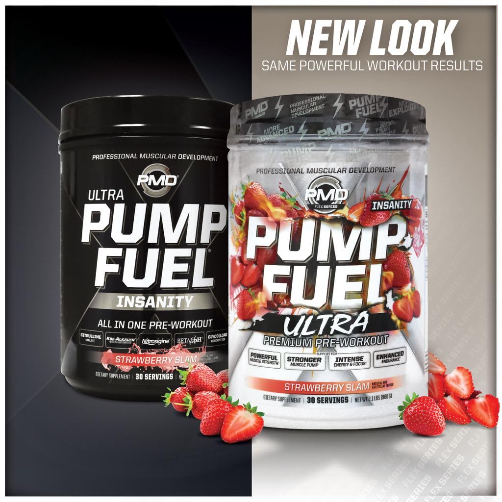 PMD Sports Pump Fuel Ultra Insanity Strawberry Slam Flavor - 30 Servings — Amazon image 3