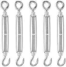 5 Pcs M8 Stainless Steel Turnbuckle Wire Turnbuckle Turnbuckle Adjustable Hook and Eye Rope