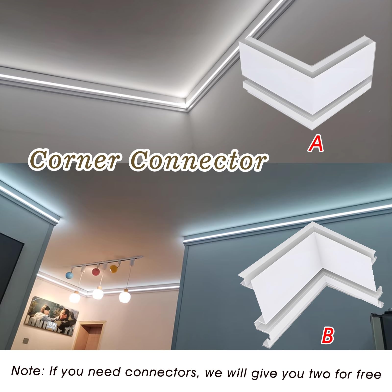 Veletta LED Soffitto Luci di Finitura Angolari da Soffitto per Stanza, Canalina Lineare in Alluminio Larga 10 12 15 20 Cm con Copertura in PC per Striscia LED | [](W 12cm,1.2m(4ft))