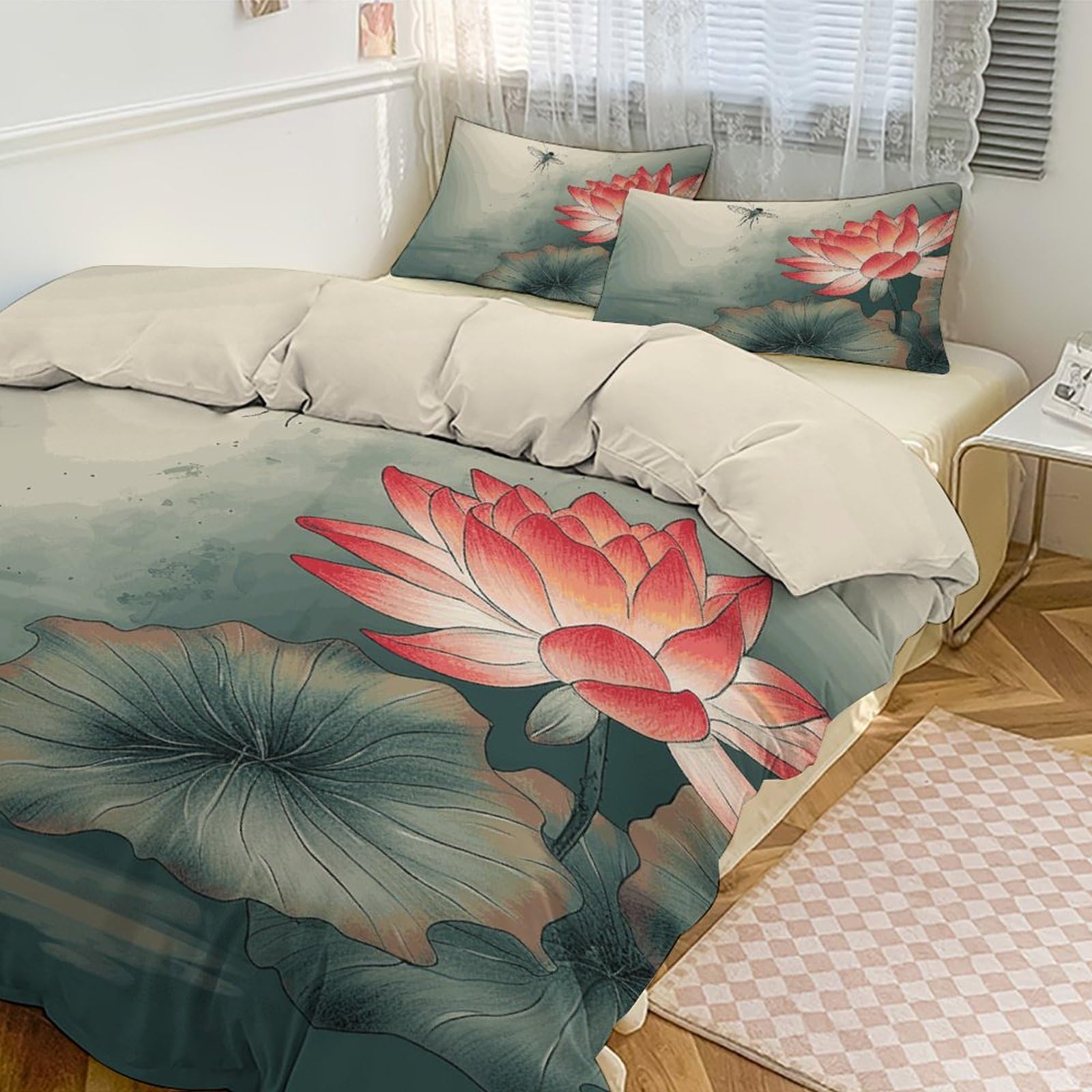 Parure de lit 3 pièces épaisse au design hôtelier raffiné
