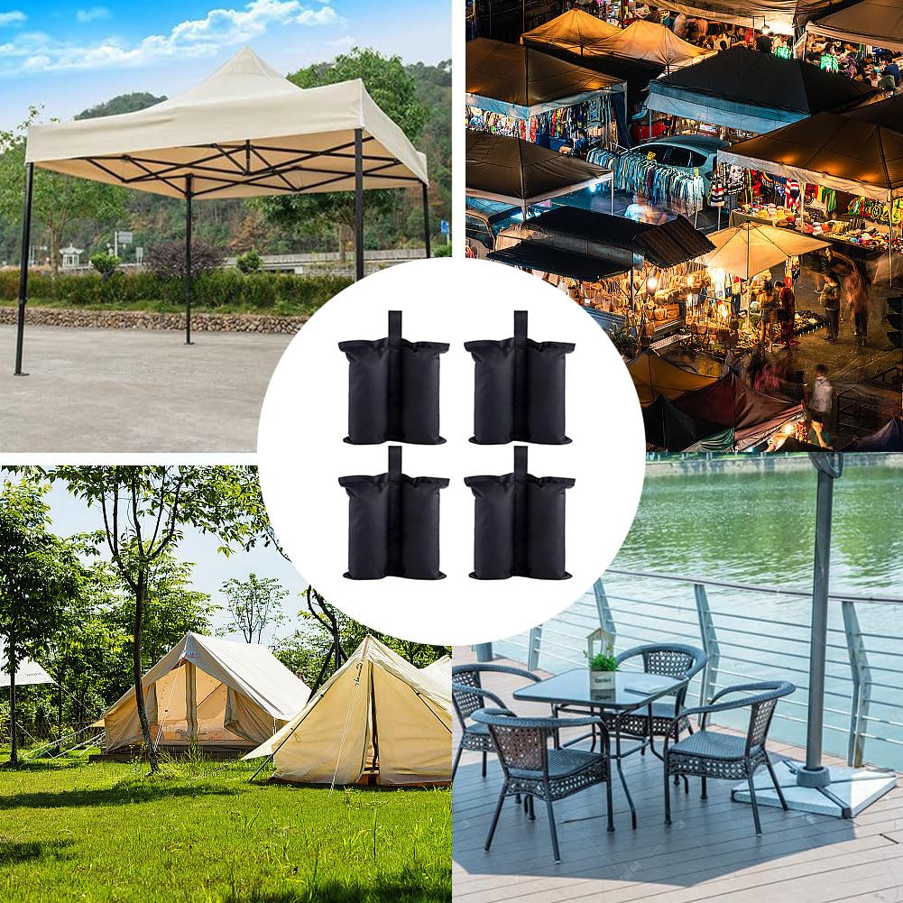 Sacs De Sable Poids,Sacs De Poids De Qualité Industrielle,Poids De Sable Gazebo,Sac De Sable De Plage en Toile Oxford,Sac De Sable Lestés Pliante,pour Tente Pop-Up,Auvent Ou Parasol,4 Pièces,Kiuiom