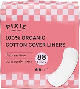 Amazon.com: Pixie Organic Cotton Panty Liners for Women - Long