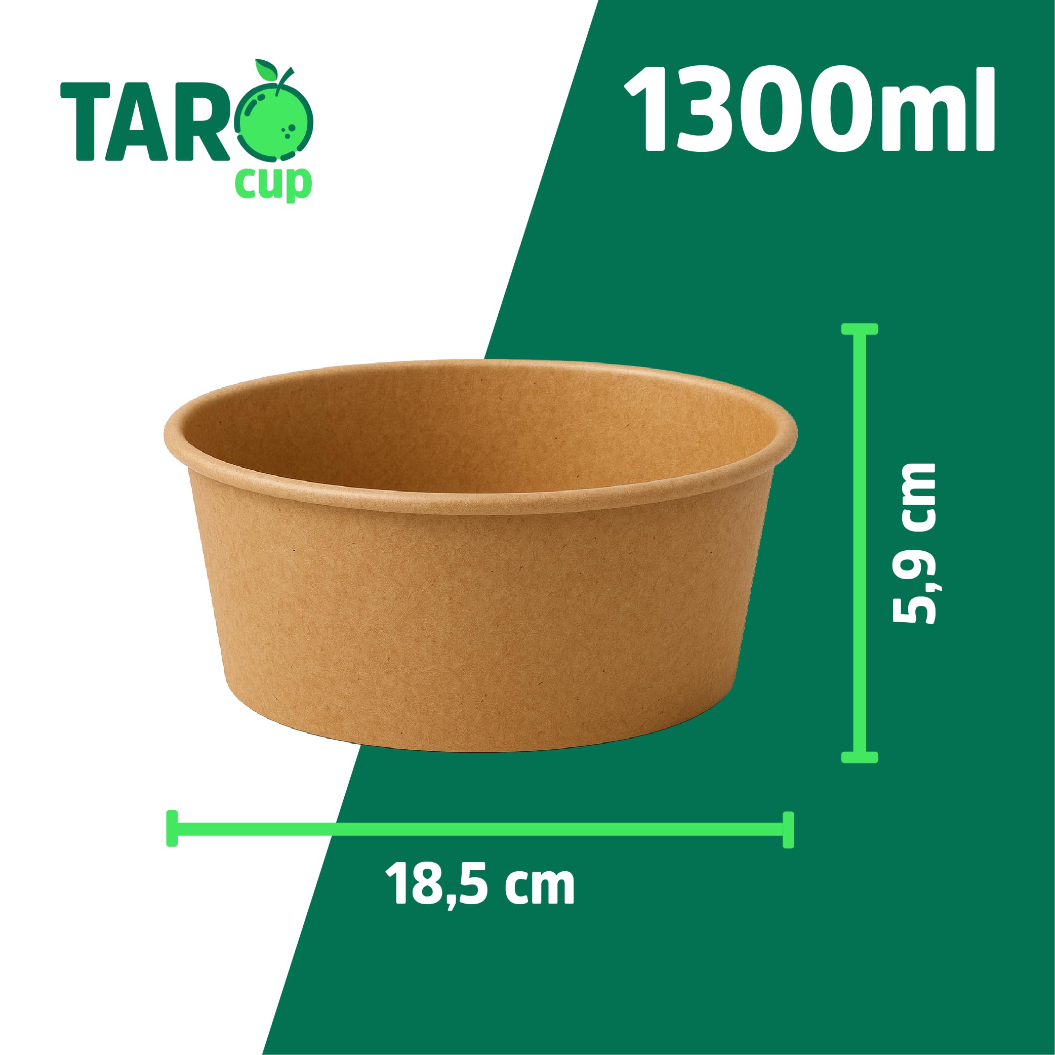 Insalatiera usa e getta marrone 1300 ml con coperchio