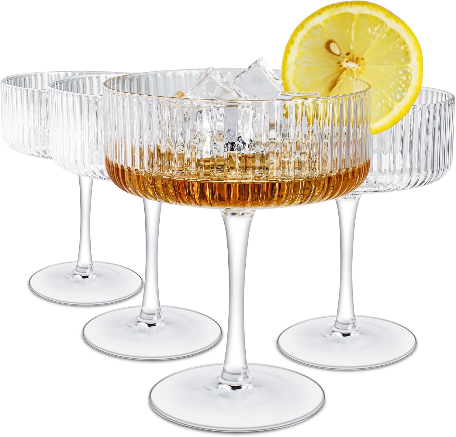 Lena Rib Coup Glass Set 2 main image 1