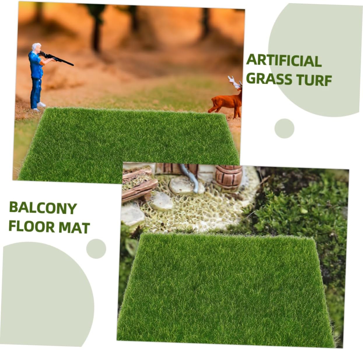 Garneck 40pcs Artificial Grass Mats Realistic Fake Turf for Outdoor Indoor Use for Garden Balcony and Crafts Easy to Cut and Maintain for Decorative Projects