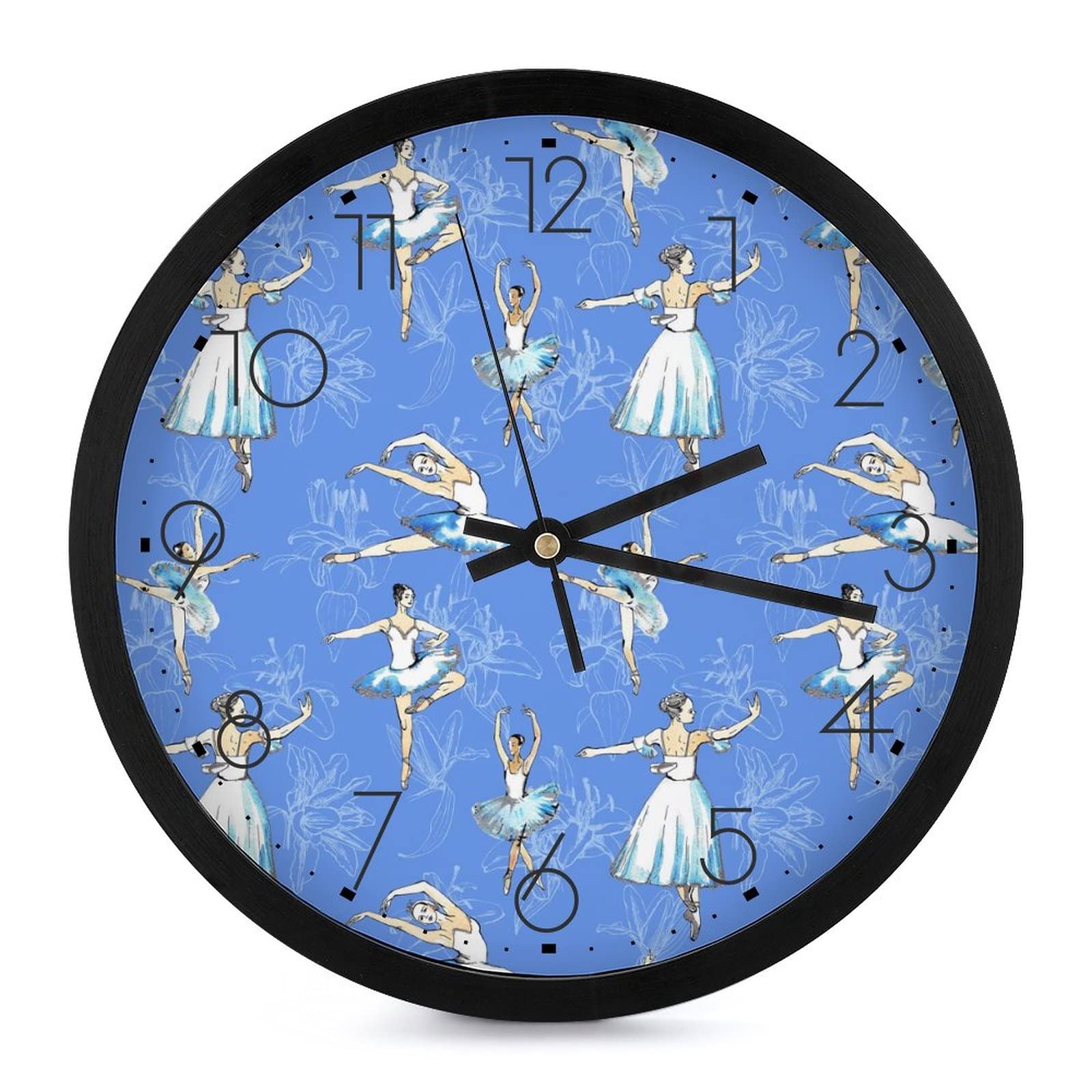 Horloge Murale Ronde Ballet 25.4cm Décorative pour Salon et Chambre