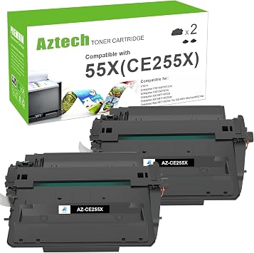 P3015 CE255X 55X Toner Cartridge Black M521dn CE255A 55A CE255X 55X for HP LaserJet P3015 Toner Cartridge Black for HP P3011 P3015d P3015x P3015dn P3016 Pro 500 MFP M521dw M521 M525 Printer 2-Pack