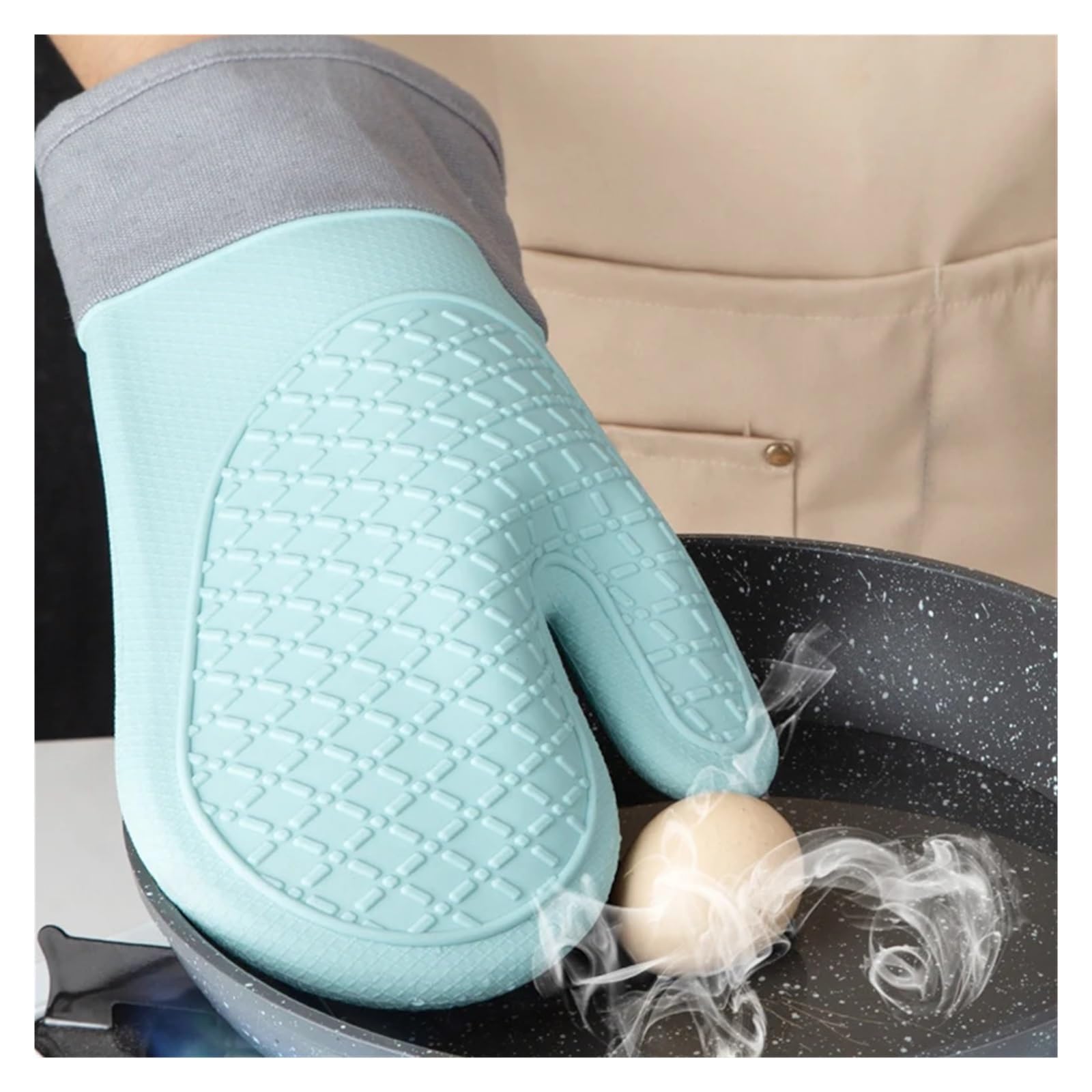 MRKU Guantes de Cocina de Silicona para Hornear, Guantes de Cocina con Aislamiento Individual y Resistentes al Calor, Ideales para microondas.