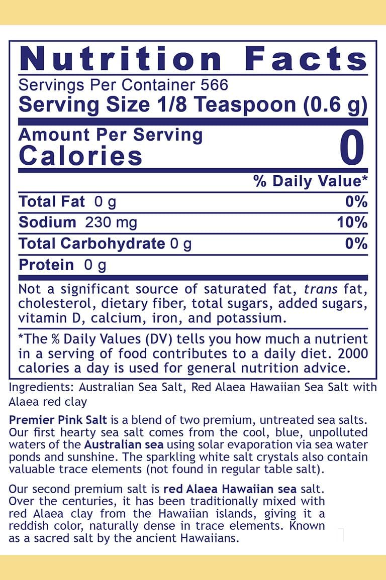Premier Research Labs Pink Salt - Hawaiian Red Alaea Sea Salt Blend for Food, Cooking, and Eating - Flaky, Unrefined, and Additive-Free, 12 oz (Pack of 2)