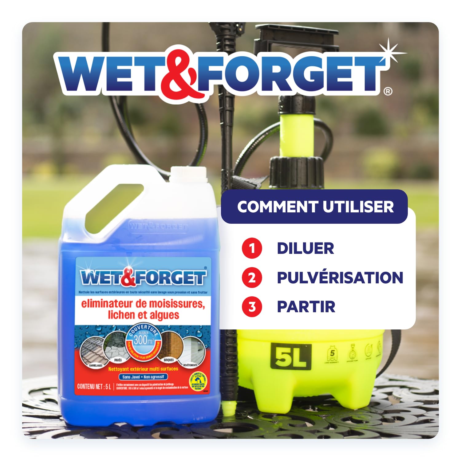 Wet & Forget Nettoyant Extérieur Terrasse, 5 L
